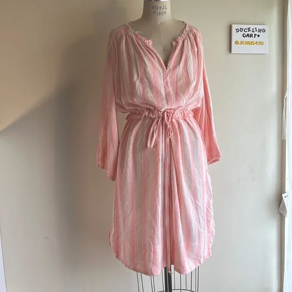 DRA Los Angeles Dresses | Nwot Anthropologie DRA Light Pink Drawstring Dress Sz-S | Color: Cream/Pink | Size: S | Jenn5430'S Closet